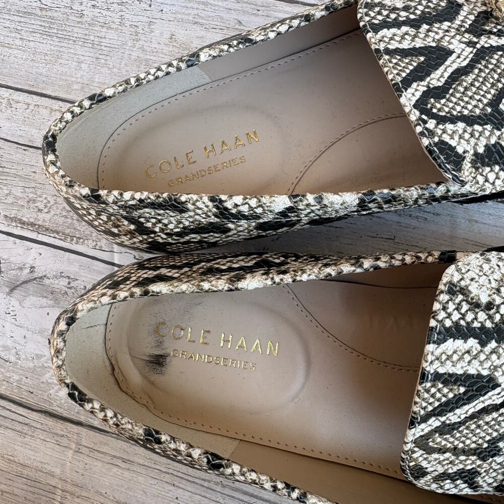 Cole Haan Leather Horse Bit Loafers Sz 8B Python Reptile Embossed‎ Maximalist - Picture 11 of 12